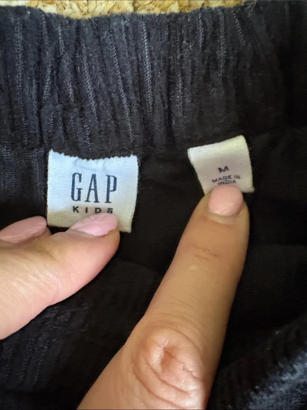 GAP Black Corduroy Button-Front Skirt